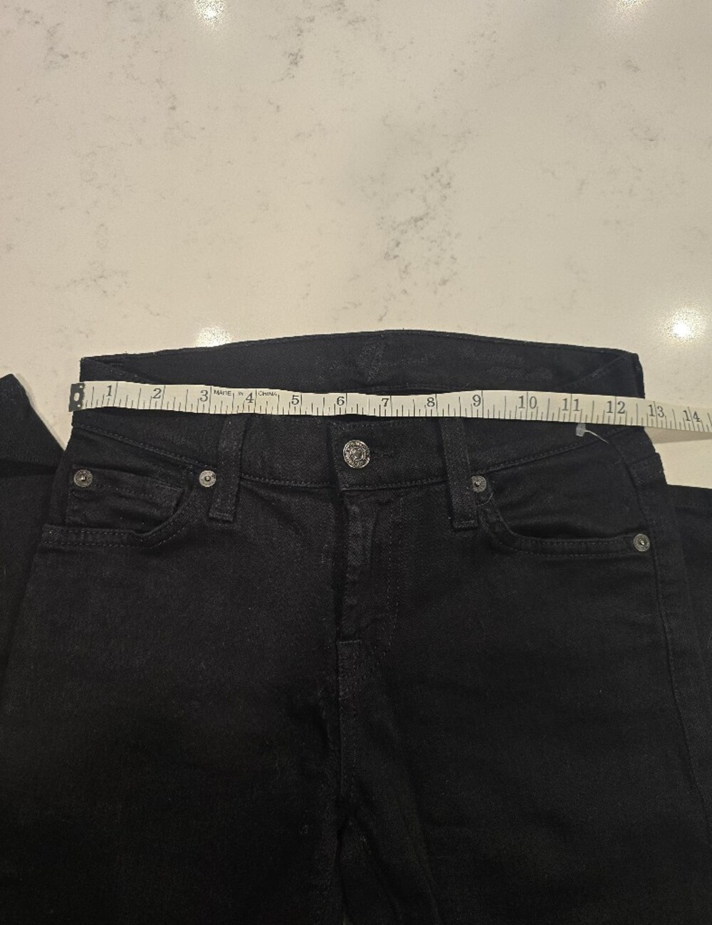7 For All Mankind The Slim Cigarette Jeans in Black size 24 Extra Small - Picture 4 of 7